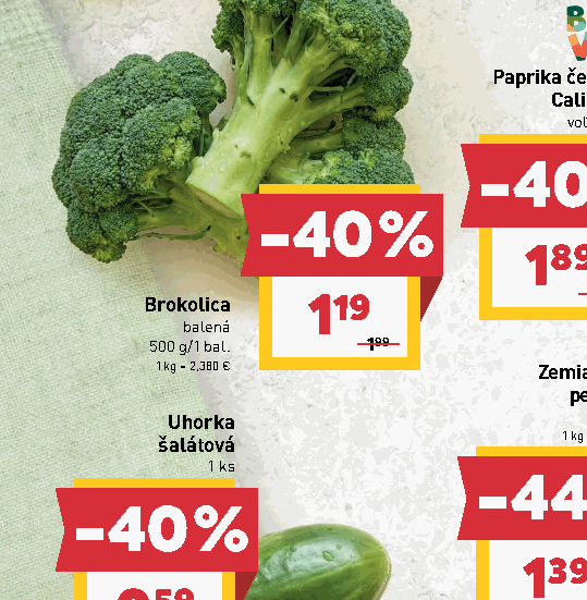 Brokolica balená Uhorka šalátová
