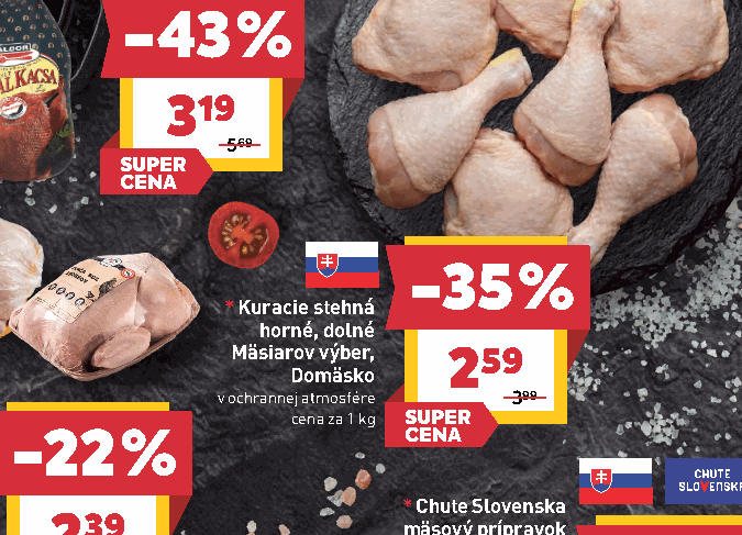 Kuracie stehná horné, dolné Mäsiarov výber, Domäsko v ochrannej atmosfére