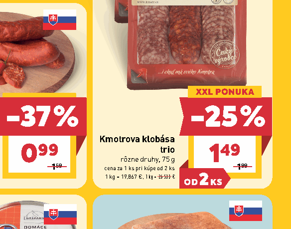 Kmotrova klobása trio rôzne druhy, 75 g