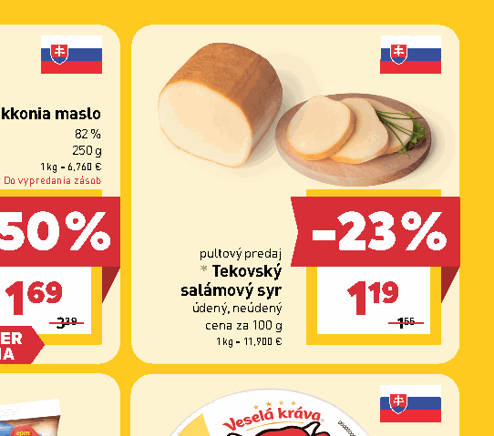 Tekovský salámový syr údený, neúdený