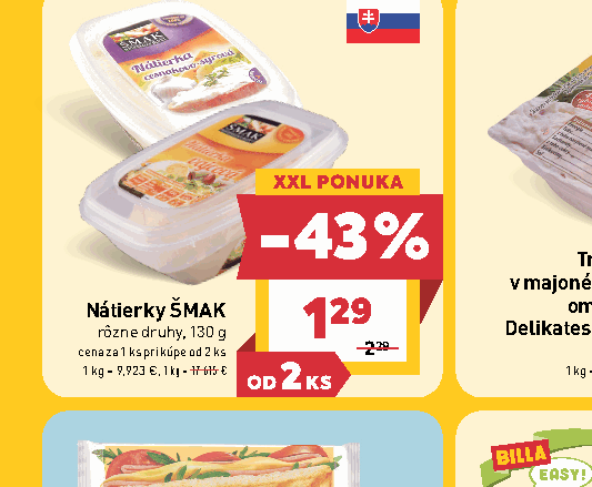 Nátierky ŠMAK rôzne druhy, 130 g
