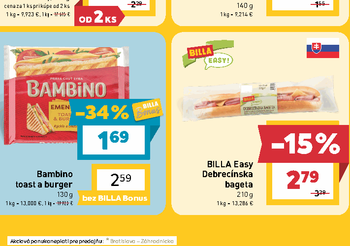 BILLA Easy Debrecínska bageta