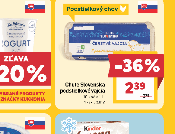 Chute Slovenska podstielkové vajcia