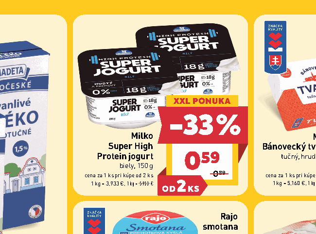 Milko Super High Protein jogurt biely, 150 g