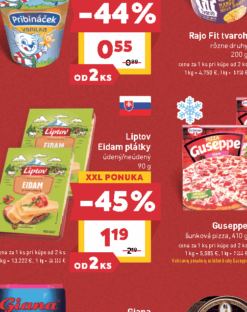 Liptov Eidam plátky údený/neúdený