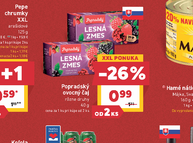 Popradský ovocný čaj rôzne druhy