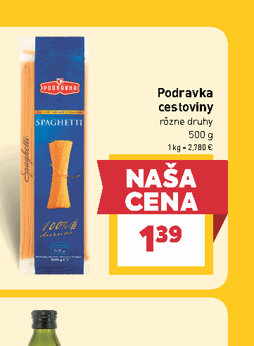 Podravka cestoviny rôzne druhy