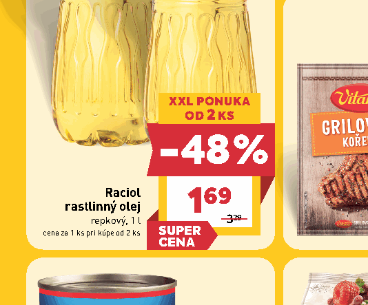 Raciol rastlinný olej repkový, 1 l