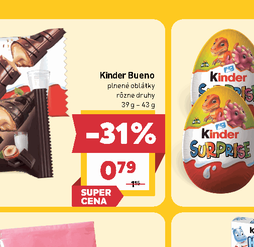 Kinder Bueno plnené oblátky rôzne druhy