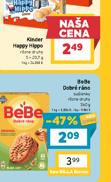 BeBe Dobré ráno sušienky rôzne druhy
