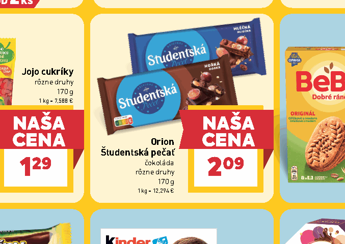 Orion Študentská pečať čokoláda rôzne druhy