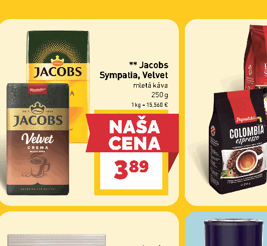 Jacobs Sympatia, Velvet mletá káva