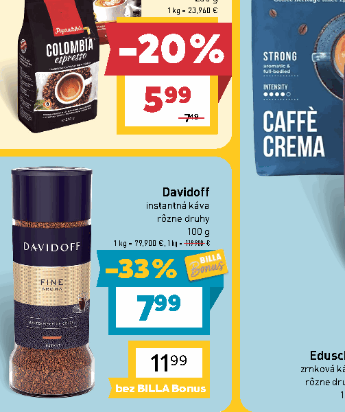 Davidoff instantná káva rôzne druhy