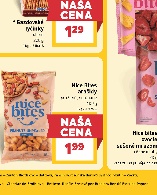 Nice Bites arašidy pražené, nelúpané