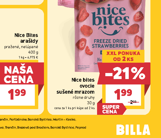 Nice bites ovocie sušené mrazom rôzne druhy