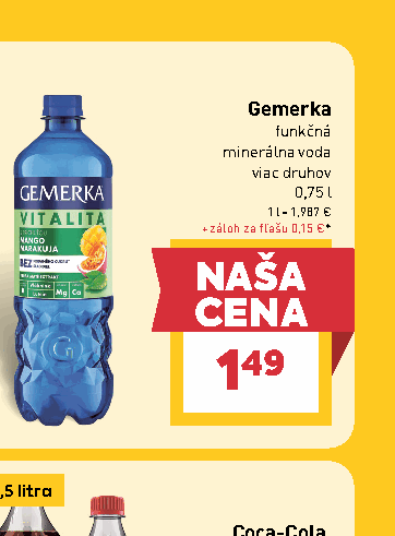 Gemerka funkčná minerálna voda viac druhov