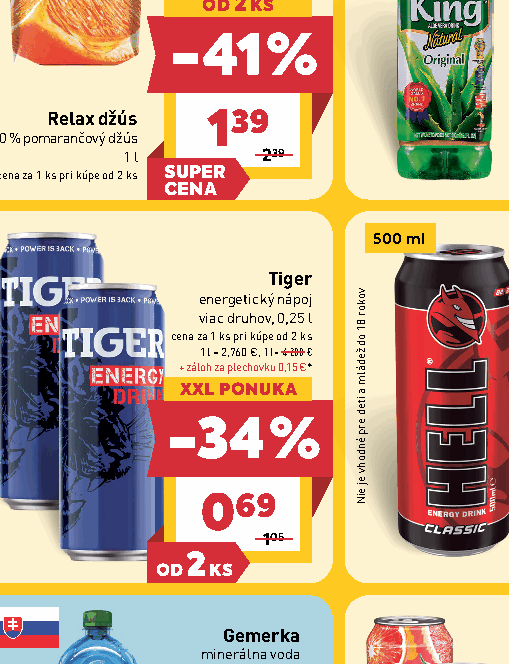 Tiger energetický nápoj viac druhov, 0,25 l