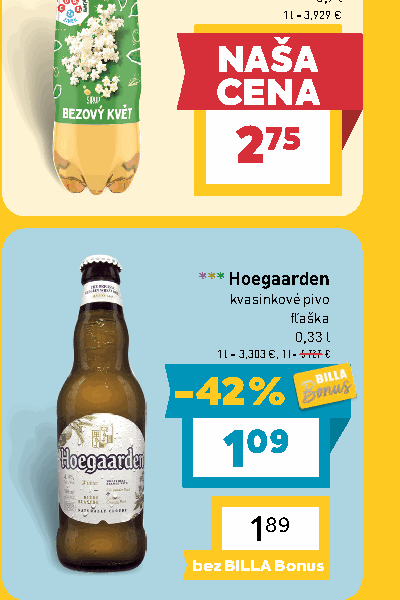 Hoegaarden kvasinkové pivo fľaška