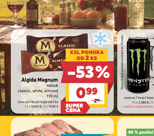 Algida Magnum nanuk classic, white, almond
