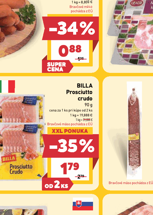 BILLA Prosciutto crudo