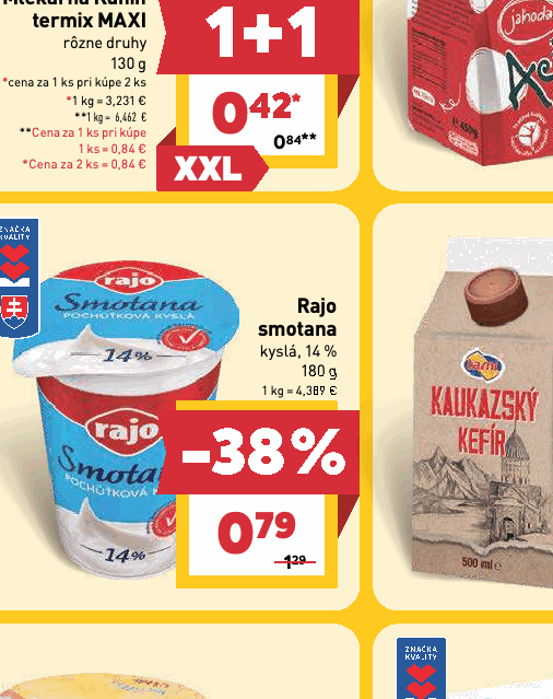 Rajo smotana kyslá, 14 %
