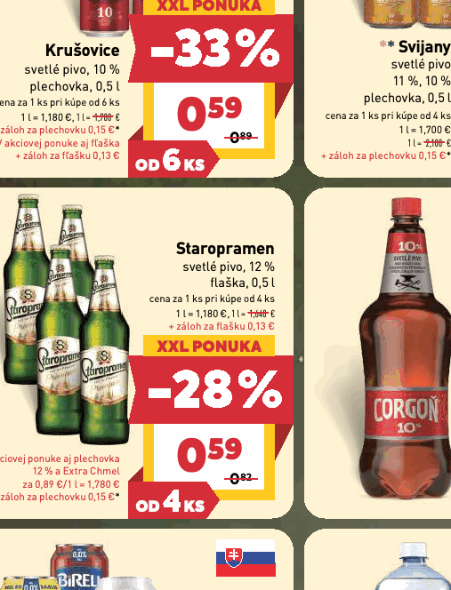 Staropramen svetlé pivo, 12 % flaška, 0,5 l