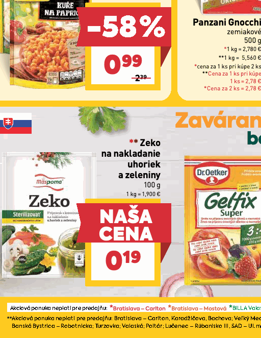 Zeko na nakladanie uhoriek a zeleniny