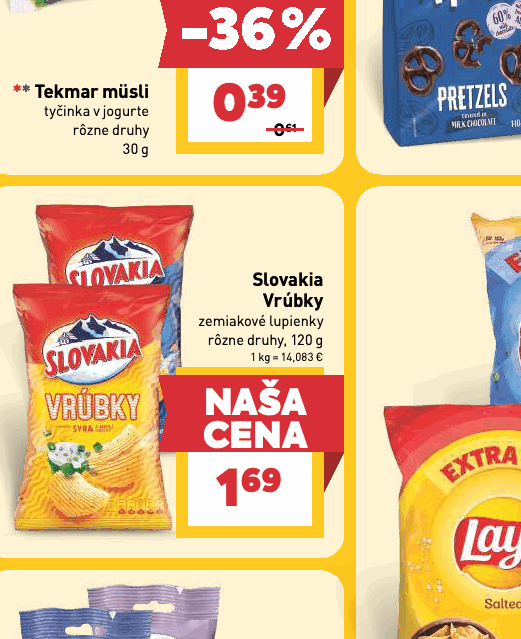Slovakia Vrúbky zemiakové lupienky rôzne druhy, 120 g