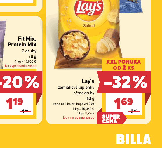 Lay‘s zemiakové lupienky rôzne druhy