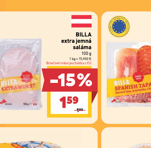 BILLA extra jemná saláma