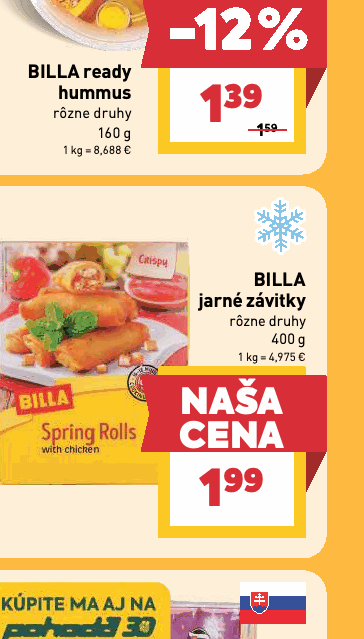 BILLA jarné závitky rôzne druhy