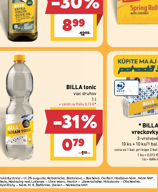 BILLA tonic viac druhov