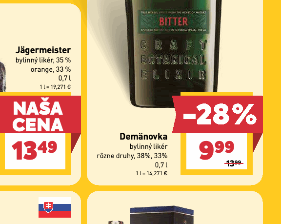 Demänovka bylinný likér rôzne druhy, 38%, 33%
