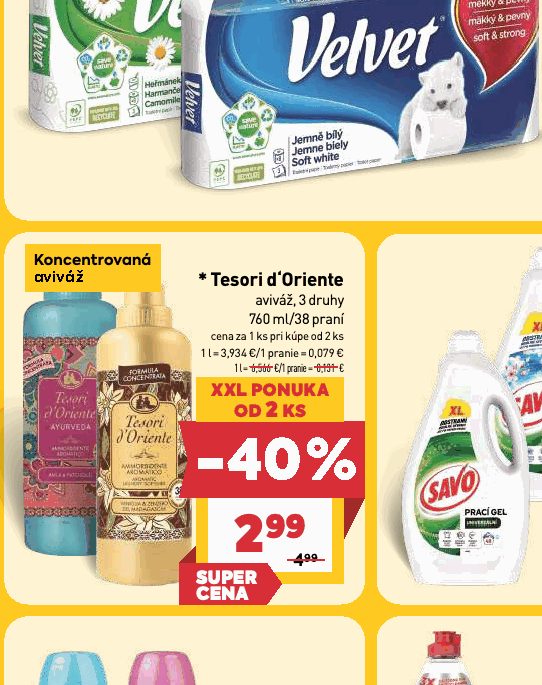 Tesori d‘Oriente aviváž, 3 druhy
