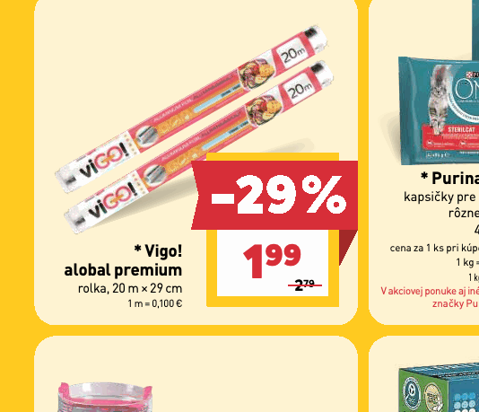Vigo! alobal premium rolka, 20 m × 29 cm 1 m = 0,100 €