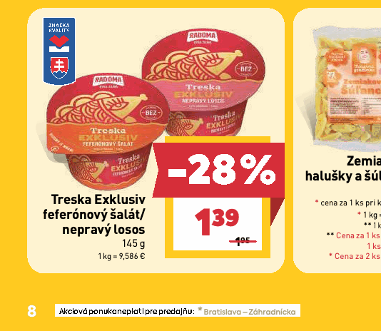 Treska Exklusiv feferónový šalát/ nepravý losos