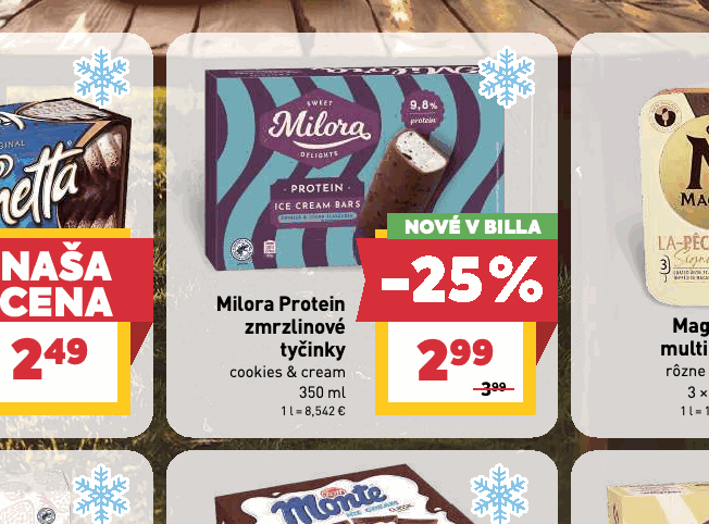 Milora Protein zmrzlinové tyčinky cookies & cream