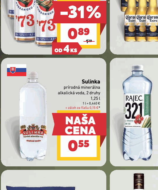 Sulinka prírodná minerálna alkalická voda, 2 druhy