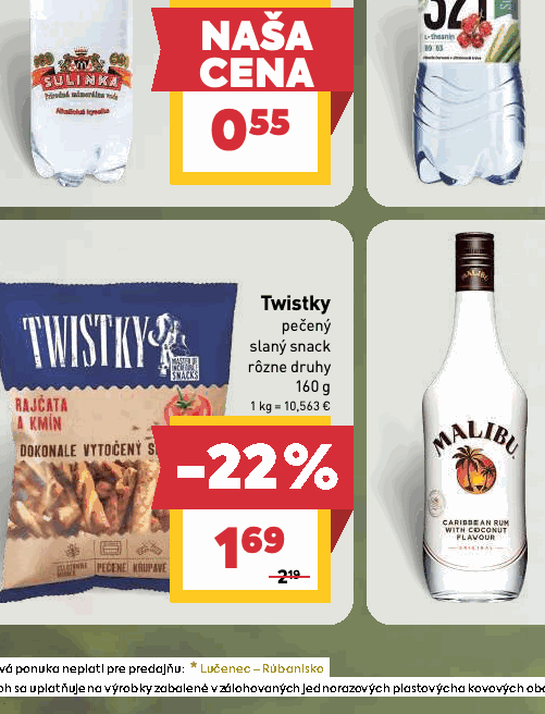 Twistky pečený slaný snack rôzne druhy