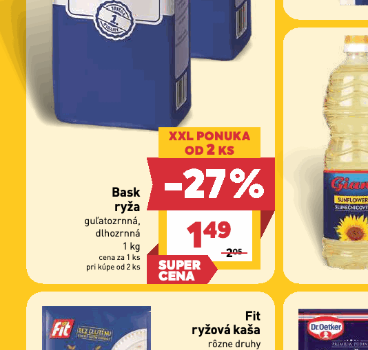 Bask ryža guľatozrnná, dlhozrnná