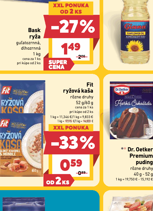 Fit ryžová kaša rôzne druhy