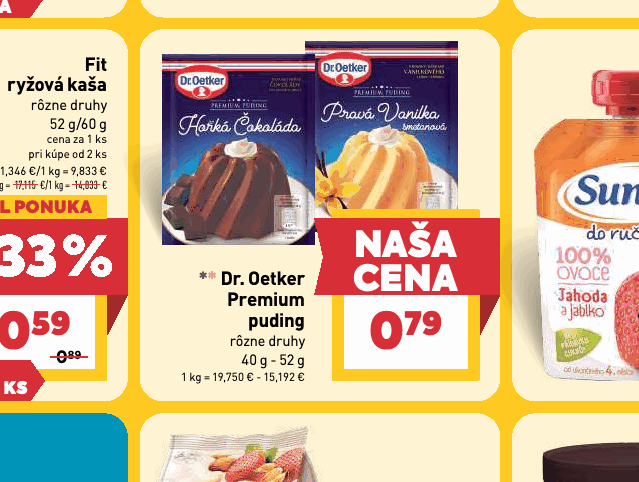 Dr. Oetker Premium puding rôzne druhy