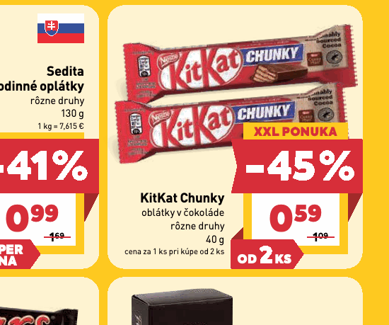 KitKat Chunky oblátky v čokoláde rôzne druhy
