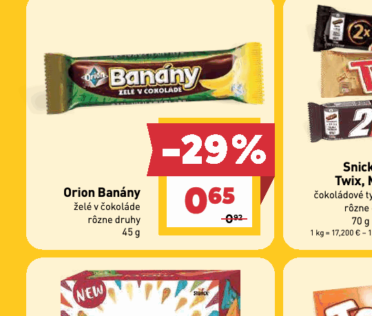 Orion Banány želé v čokoláde rôzne druhy