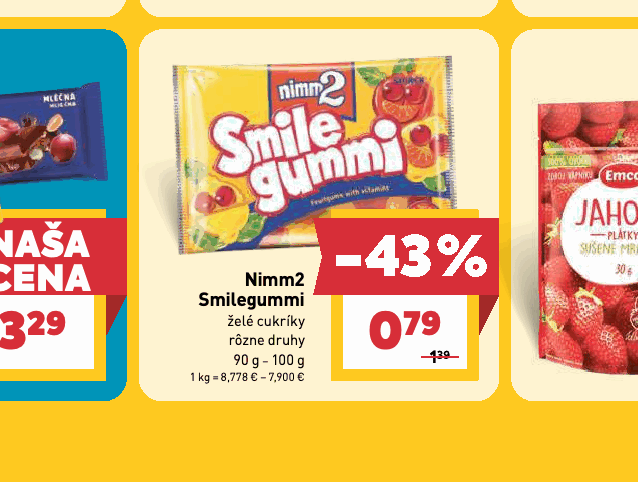 Nimm2 Smilegummi želé cukríky rôzne druhy –