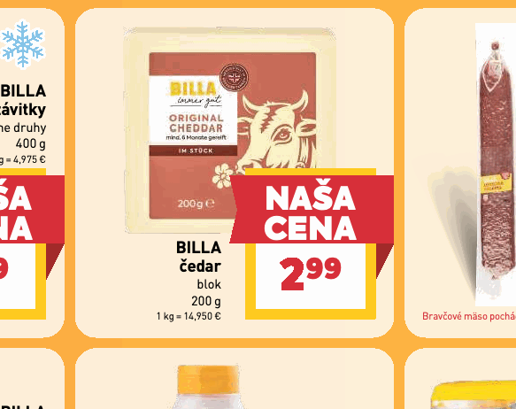 BILLA čedar blok