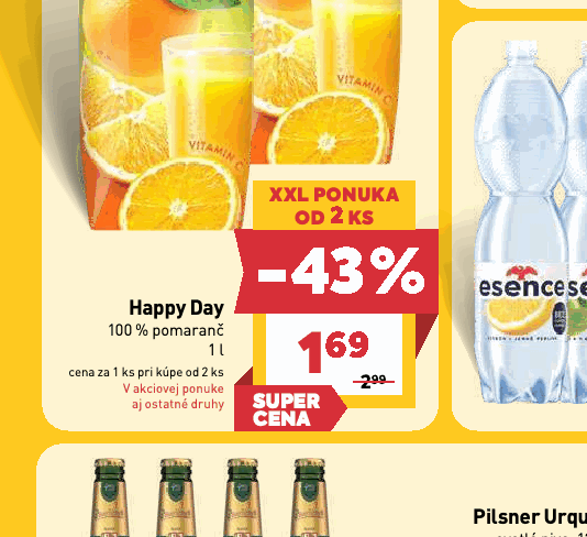 Happy Day 100 % pomaranč aj ostatné druhy