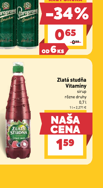 Zlatá studňa Vitamíny sirup rôzne druhy