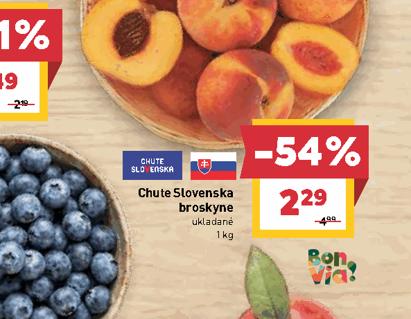 Chute Slovenska broskyne ukladané