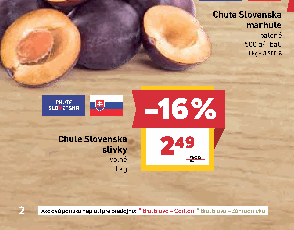 Chute Slovenska slivky voľné